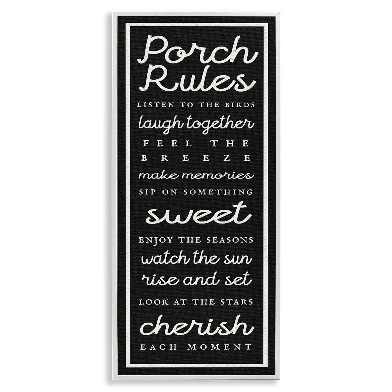 Stupell Industries Porch Rules on Black Framed Giclee Design by Lil' Rue
